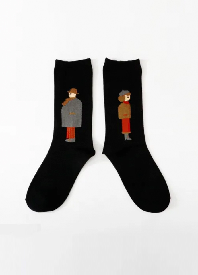 Left & Right Turn Mid-Calf Socks